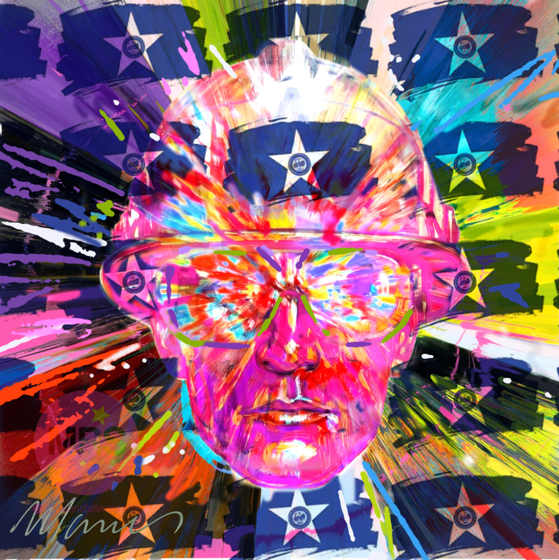 Bajo la Estrella del Norte / Under the Lone Star Bajo la Estrella del Norte · Under the Lone Star · Marcos Ribadeneira · Houston Texas Art · Neopop Ecuador · Lone Star Fine Art Print 2026